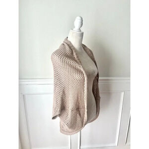 Forever 21 Open Weave Tan Cocoon Cardigan Sweater S